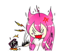 A little cat girl and the frog gamer sticker #12522322