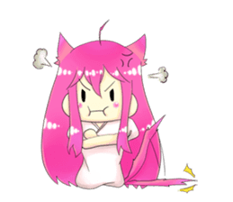 A little cat girl and the frog gamer sticker #12522346