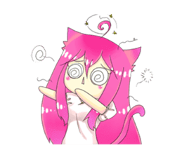A little cat girl and the frog gamer sticker #12522350