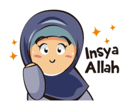 Cute fun hijab sticker #12525947