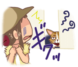 Corgi dog which stays at home sticker #12529384