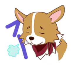 Corgi dog which stays at home sticker #12529386
