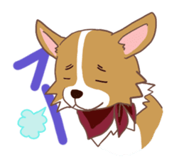 Corgi dog which stays at home sticker #12529386