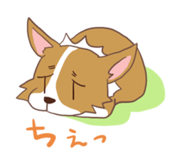 Corgi dog which stays at home sticker #12529404