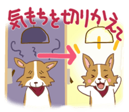 Corgi dog which stays at home sticker #12529406