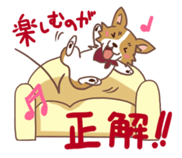 Corgi dog which stays at home sticker #12529407