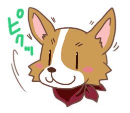 Corgi dog which stays at home sticker #12529416