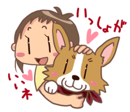 Corgi dog which stays at home sticker #12529419