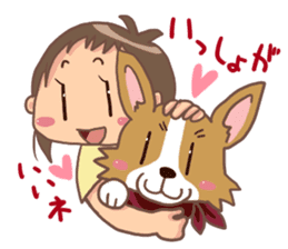 Corgi dog which stays at home sticker #12529419