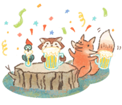 The little fox and his friends sticker #12530358