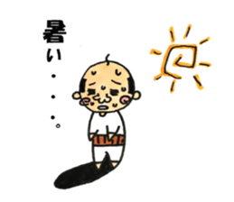 old guy and bird in summer sticker #12531992