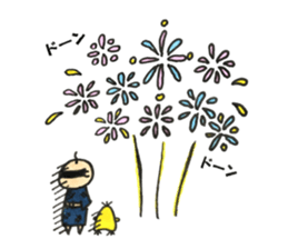 old guy and bird in summer sticker #12532019