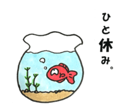old guy and bird in summer sticker #12532026