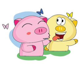 One of us: The Plump Pink, Love ! sticker #12534564