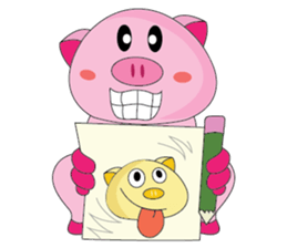 One of us: The Plump Pink, Love ! sticker #12534584