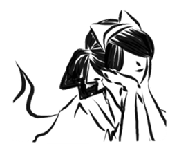 Pretty cat ear ghost sticker #12535575