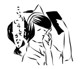 Pretty cat ear ghost sticker #12535576