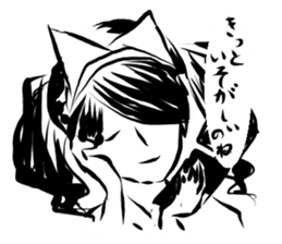 Pretty cat ear ghost sticker #12535577