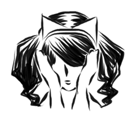 Pretty cat ear ghost sticker #12535579