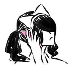 Pretty cat ear ghost sticker #12535581