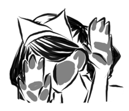 Pretty cat ear ghost sticker #12535585