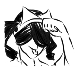 Pretty cat ear ghost sticker #12535587