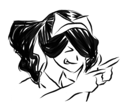 Pretty cat ear ghost sticker #12535588