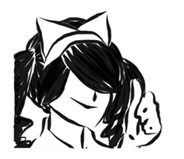 Pretty cat ear ghost sticker #12535589
