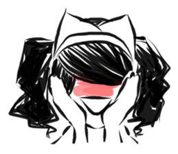 Pretty cat ear ghost sticker #12535590