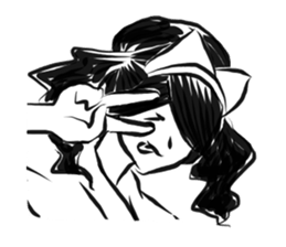 Pretty cat ear ghost sticker #12535591