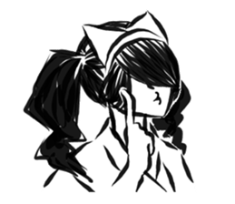 Pretty cat ear ghost sticker #12535592