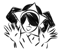Pretty cat ear ghost sticker #12535593
