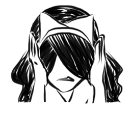 Pretty cat ear ghost sticker #12535596