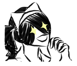 Pretty cat ear ghost sticker #12535597