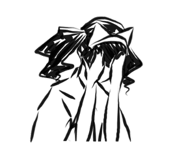 Pretty cat ear ghost sticker #12535599