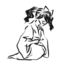 Pretty cat ear ghost sticker #12535600