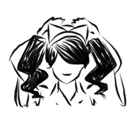 Pretty cat ear ghost sticker #12535601