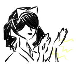 Pretty cat ear ghost sticker #12535602