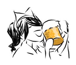 Pretty cat ear ghost sticker #12535605