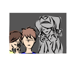 Pretty cat ear ghost sticker #12535608