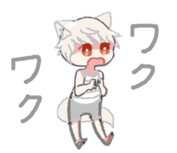 white wolf boy sticker #12538290