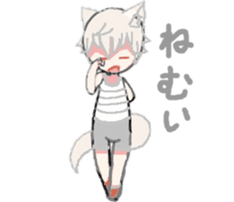 white wolf boy sticker #12538305