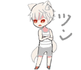 white wolf boy sticker #12538306