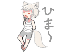white wolf boy sticker #12538322