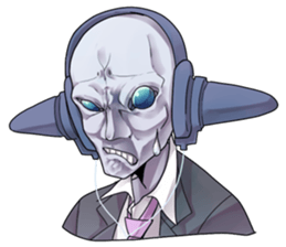 Alien high school students sticker #12538411