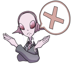 Alien high school students sticker #12538420