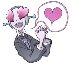 Alien high school students sticker #12538422