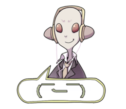 Alien high school students sticker #12538426