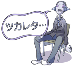 Alien high school students sticker #12538430