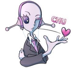 Alien high school students sticker #12538442